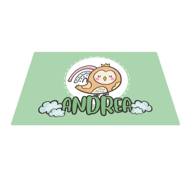 Kinder placemat schattige uil karakter - TenStickers