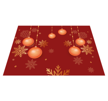 Kerstmis placemat met decoratieve feestballen - TenStickers