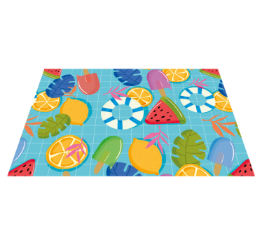 Kinder placemat fruit en ijsjes - TenStickers