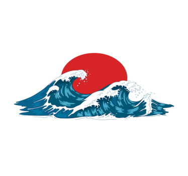 Originele placemat golven en opkomende zon - TenStickers