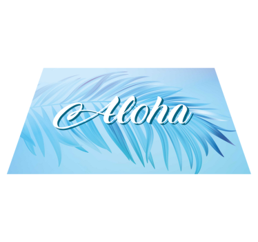 Placemat met tekst aloha palmblaadjes - TenStickers