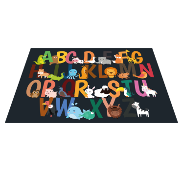 Rechthoekige placemats Dierlijk alfabet engels - TenStickers