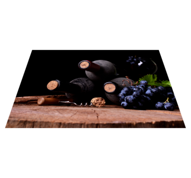 Originele placemat druiven en wijnflessen - TenStickers