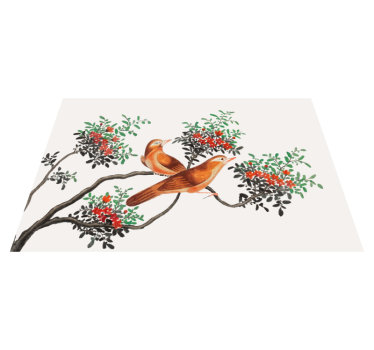 Originele placemat elegante vogels en bessen - TenStickers