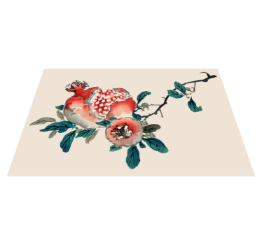 Originele placemat met granaatappelbloemenontwerp - TenStickers