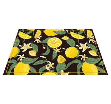 Originele placemat citroen en bloemenpatroon - TenStickers