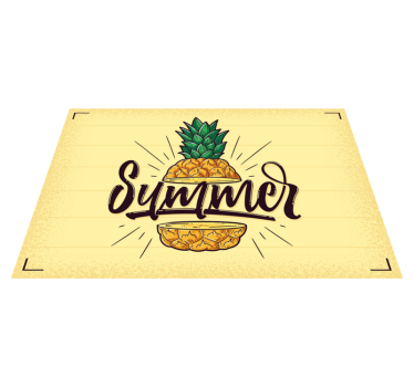 Placemat met tekst zomer ananas grafiek - TenStickers
