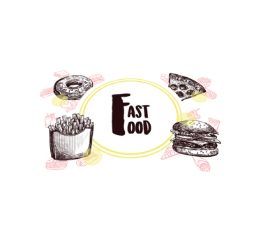 Originele placemat met fast food illustraties - TenStickers