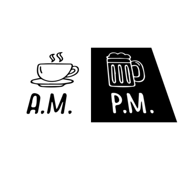 Placemat met tekst koffie bier contrast - TenStickers