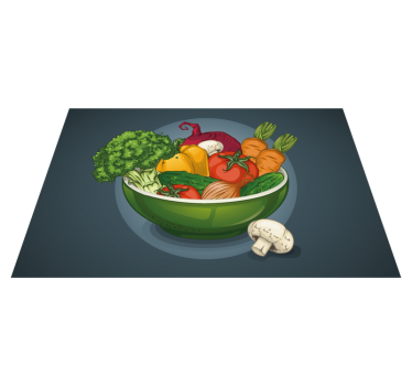 Originele placemat kleurrijke groentekom - TenStickers