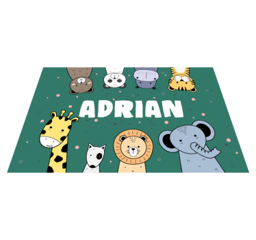 Rechthoekige placemats Dierentekenfilms met naam - TenStickers