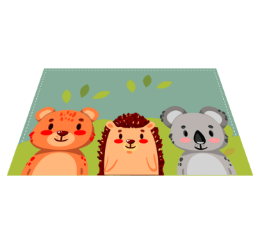Kinder placemat schattige dieren vrienden - TenStickers