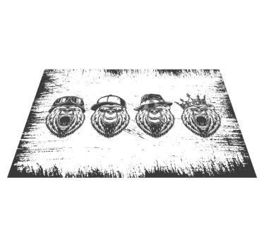Originele placemat stijlvolle berenportretten - TenStickers