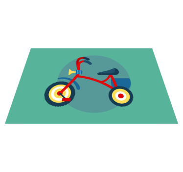 Kinder placemat driewieler met toeter - TenStickers