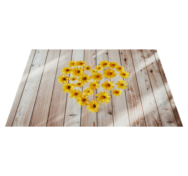 Originele placemat hart bloemarrangement - TenStickers