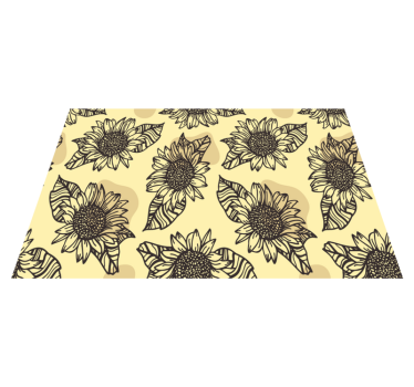 Originele placemat zonnebloem patroon kunst - TenStickers