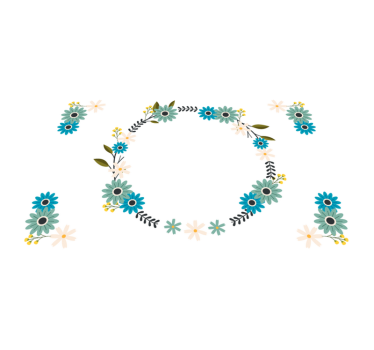 Originele placemat met bloemenlijst accent - TenStickers