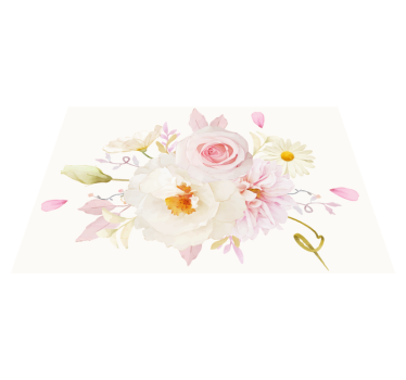 Originele placemat bloemrijke arrangement plezier - TenStickers