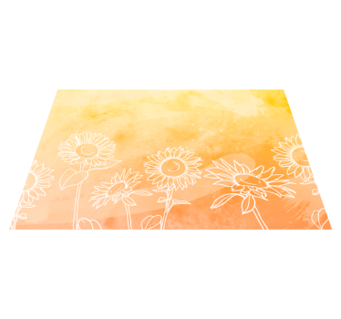 Originele placemat zonnebloem omtrek patroon - TenStickers