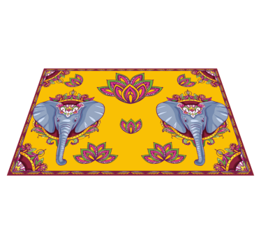 Originele placemat met olifant bloemenpatronen - TenStickers