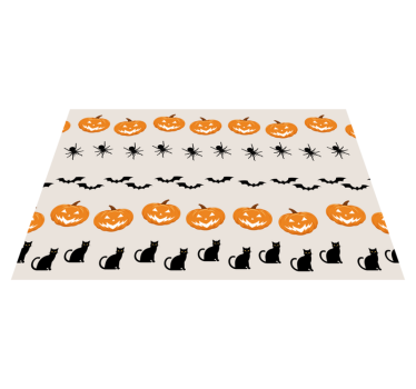 Halloween placemat pompoen spin kat - TenStickers