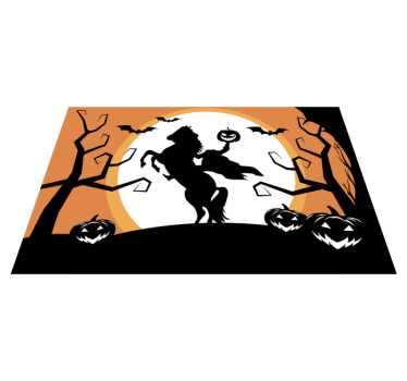 Halloween placemat paard met pompoen - TenStickers