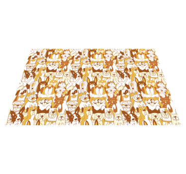 Kinder placemat speelse dierenpatroon - TenStickers
