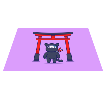Originele placemat schattig ninja karakter - TenStickers