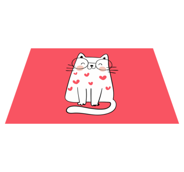 Rechthoekige placemats Mooie lachende kat - TenStickers