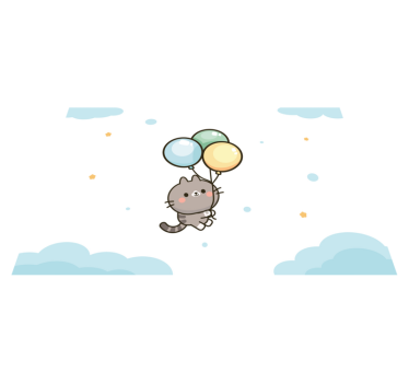 Kinder placemat schattige kattenballonnen - TenStickers