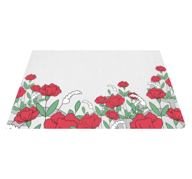 Originele placemat met bloemenpatroon en bladeren - TenStickers