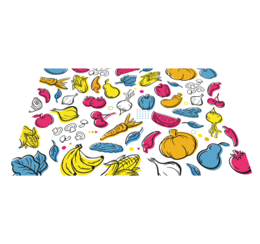 Originele placemat kleurrijke groentepatronen - TenStickers