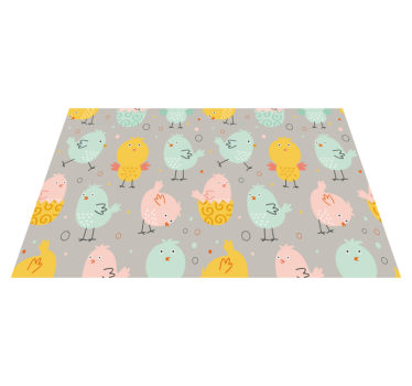 Kinder placemat kleurrijke kippenfiguren - TenStickers