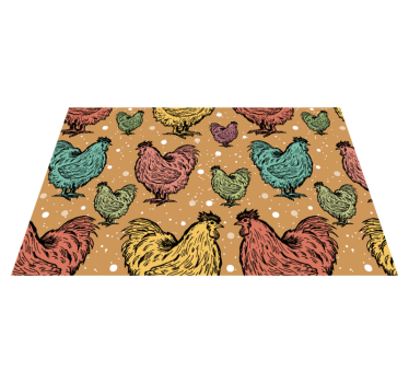 Originele placemat met kleurrijk kippenpatroon - TenStickers