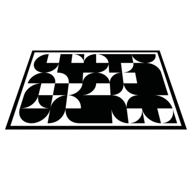 Moderne placemat met geometrisch zwart motief - TenStickers