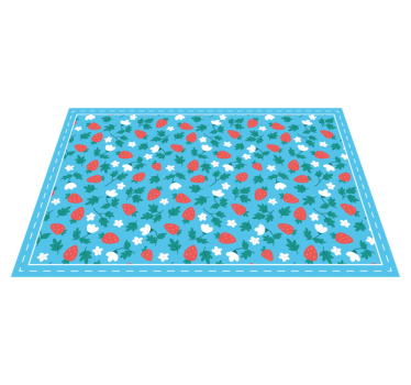 Originele placemat aardbeienbloem patroon - TenStickers