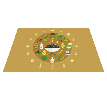Originele placemat olive bowl arrangement - TenStickers