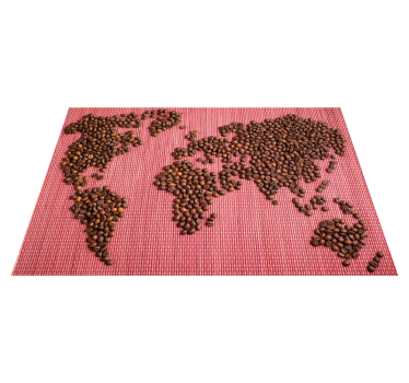 Originele placemat wereldkaart koffiebonen - TenStickers