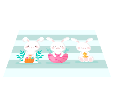 Kinder placemat schattige konijn figuren - TenStickers