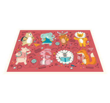 Kinder placemat kleurrijke dierenvrienden - TenStickers