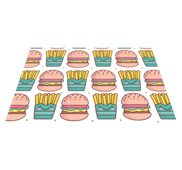 Kinder placemat blij burger patroon - TenStickers