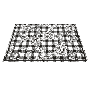 Originele placemat met bloemdessin ruitpatroon - TenStickers