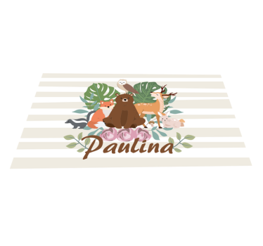 Kinder placemat dromerige dierenbijeenkomst - TenStickers
