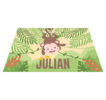 Rechthoekige placemats Kleine aap op tak - TenStickers