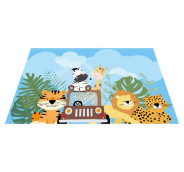 Kinder placemat dieren safari scène - TenStickers