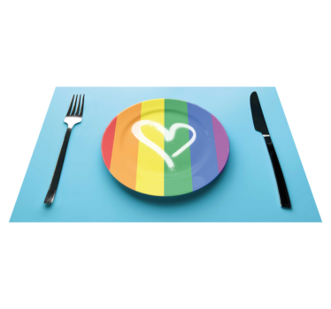 Originele placemat regenboog hart bord - TenStickers