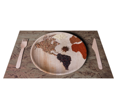 Wereldkaart ingrediënten originele placemat - TenStickers