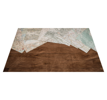 Placemat vintage kaartlagen - TenStickers