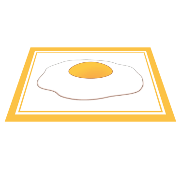 Originele placemat in de vorm van een gebakken ei - TenStickers