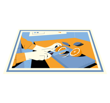 Moderne placemat slices verse sinaasappelen - TenStickers